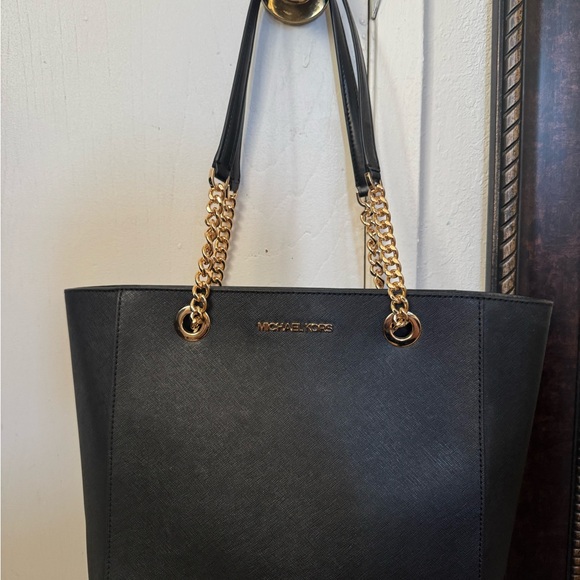 Michael Kors Handbags - Michael Kors Black Tote with Gold Chain